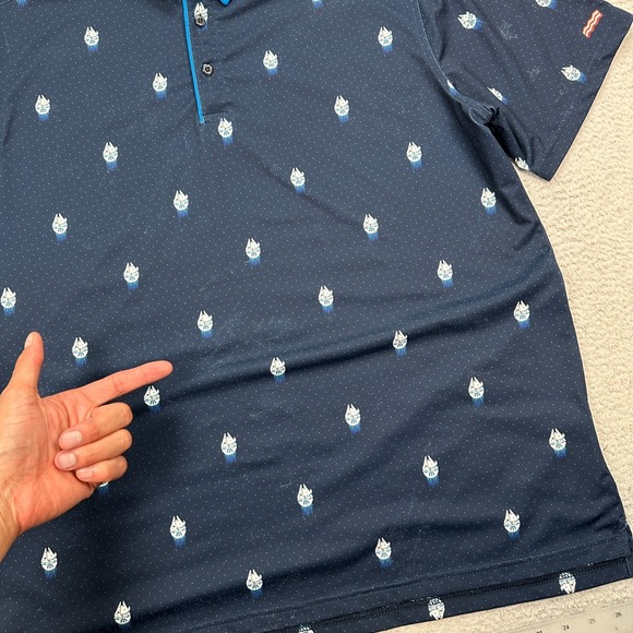 RSVLTS Brkfst Star Wars Men's Blue All-Day Polo Golf Shirt - XL FLAW - Picture 4 of 13